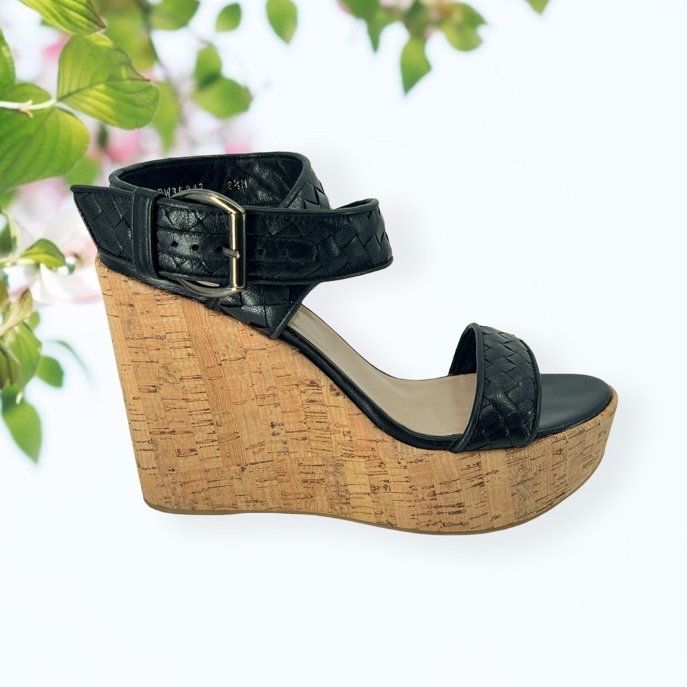 STUART Weizman Cork Wedge Sandals